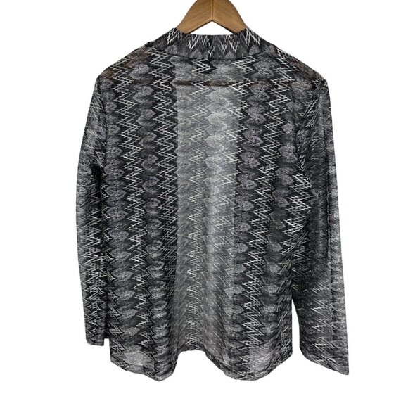 Additions By Chicos Sheer Open Front Cardigan Lightweight Long Sleeve Size L - Picture 2 of 7